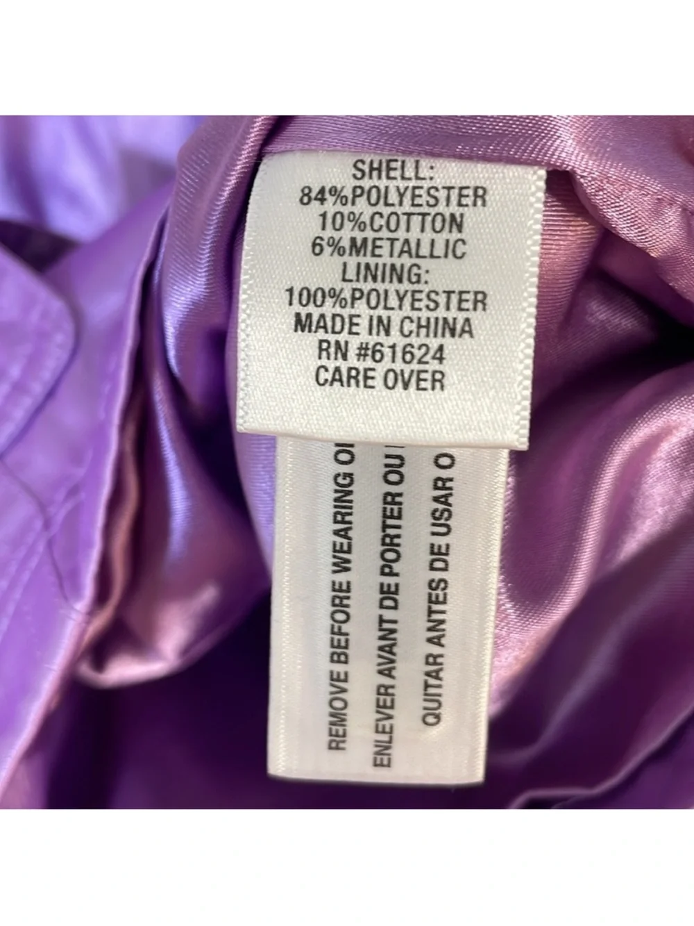 LAURA ASHLEY Palm Beach Satin Jacket in African Violet. M. NWT. $128! - Picture 7 of 12